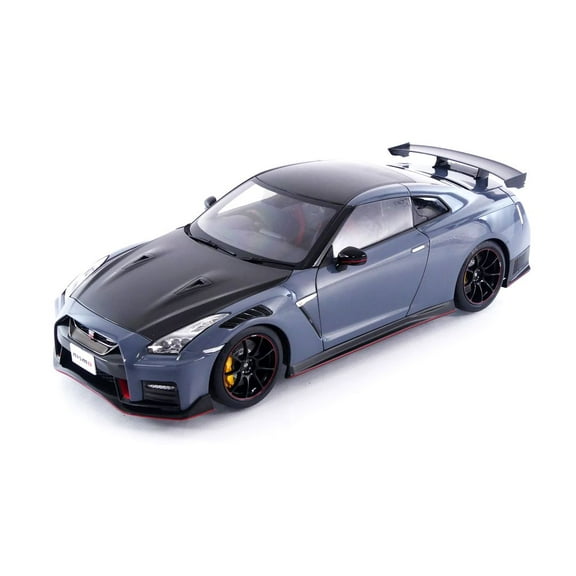 2022 Nissan GT-R (R35) Nismo Special Edition RHD Nismo Stealth Gray with Carbon Hood and Top 1/18 Model Car by Autoart