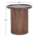 thumbnail image 3 of SAFAVIEH Devin Amish Round Pedestal Accent Table, Dark Oak (20 in. W x 20 in. D x 21 in. H), 3 of 7