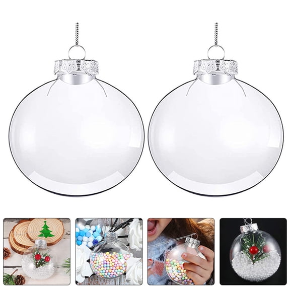 LOLIPPYY Set of 12 Clear Plastic Globes for Crafts, Projects, and Christmas Tree Ornaments Transparent Decorations