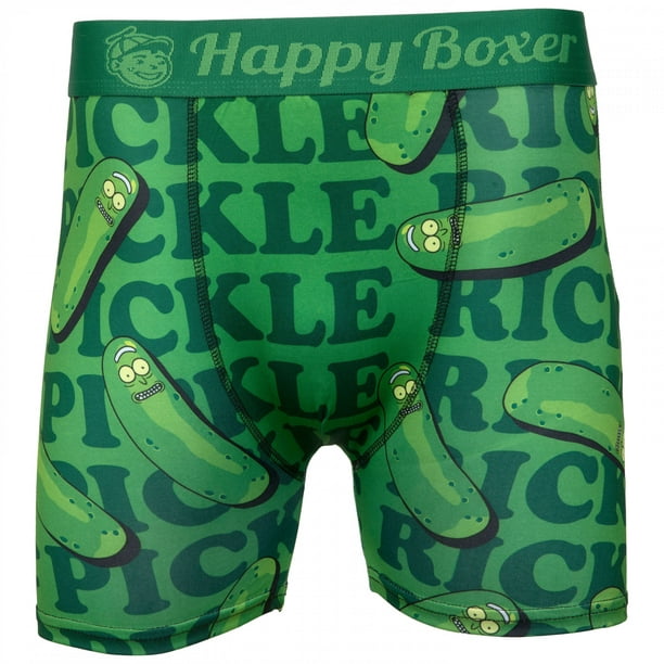Rick and Morty Pickle Rick Happy Boxer Briefs Underwear-Small (28