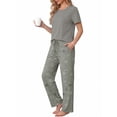 thumbnail image 3 of Weekease Two Piece Pajama Sets for Women Crew Neck Short Sleeve Tops and Printed Pant Casual Sleepwear, 3 of 7