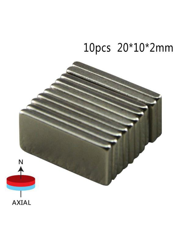10Pcs N35" Super Strong Block Fridge Magnets Rare Earth Neodymium 20x10x2mm 