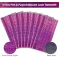 thumbnail image 4 of LAICAIW 8 Pack Iridescence Plastic Tablecloths Shiny Disposable Laser Rectangle Table Covers Holographic Foil Tablecloth Iridescent Party Decoration Birthday Bridal Wedding Christmas 54" x 108"(Pink, 4 of 7