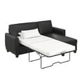 DHP Noah Sectional Sofa Bed with Storage and Twin Memory Foam Mattress, Black Faux Leather