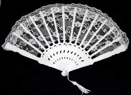 white lace hand fans