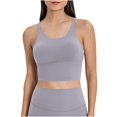 thumbnail image 4 of Women's Sports Bras Thin Shoulder Strap Shock-absorbing Running Fitness Bra Beautiful Back Sexy Yoga Gathering Sports Bra Wireless Bra Gray S, 4 of 4