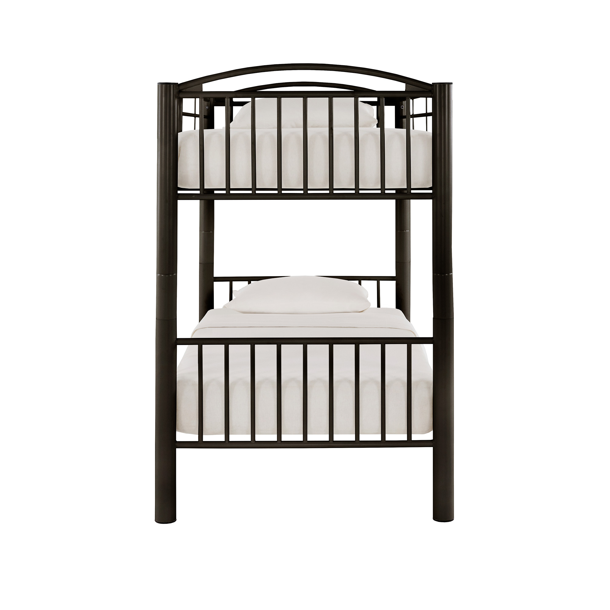 Weston Home Visalia Kids Convertible Metal Twin over Twin Bunk Bed, Black