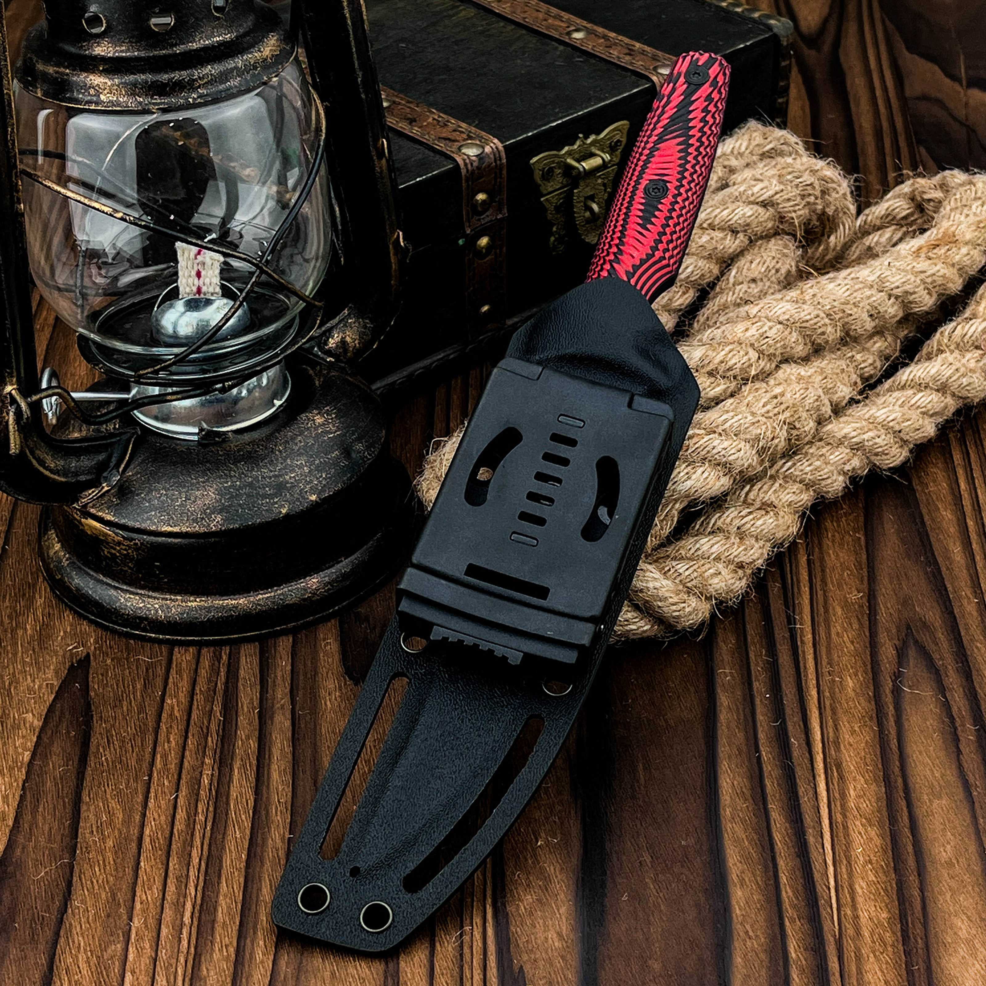 Fixed Blade Outdoor Knife - D2 Steel Blade, G10 Handle with Kydex Sheath, Ideal for Camping, Hiking, Fishing & BBQ