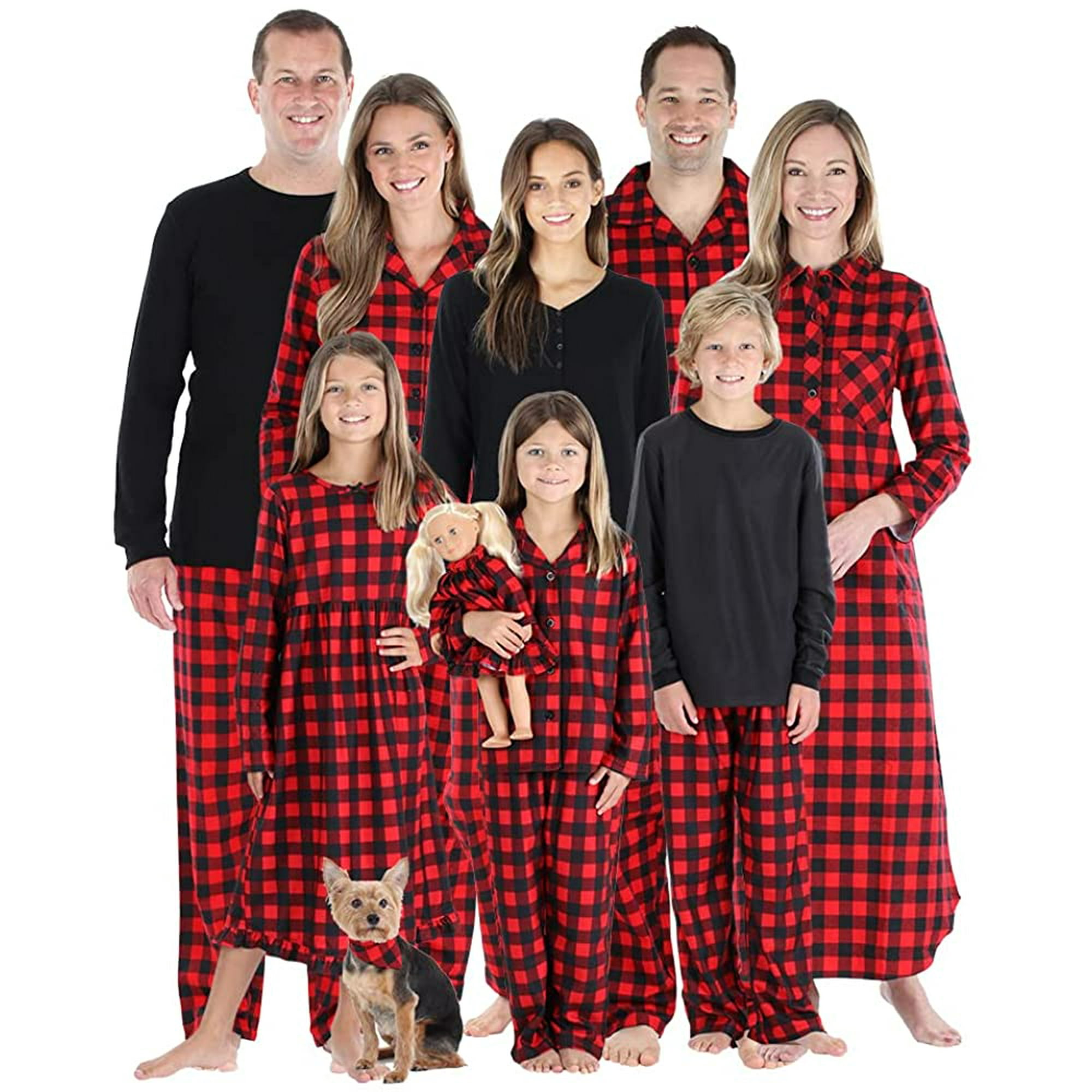 Yeater Matching Family Christmas Red And Black Buffalo Plaid Flannel Pajama Sets Other S