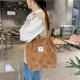 thumbnail image 3 of Bolso de hombro retro de pana con cara sonriente, bolso de lona para clase de estudiante femenina, bolso de mano sencillo y moderno, 3 of 6