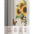 thumbnail image 6 of Yellow Sunflower Sheer Curtains 72 Inch Length 2 Panels Set, Butterfly Plaid Bow Retro Beige Farm Voile Window Treatment Rod Pocket Curtains Sheers Drapes for Bedroom/Living Room/Kitchen 52"x72"x2, 6 of 7