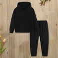 thumbnail image 2 of newwalpole Fall Outfits for Toddler Girl Boy Long Sleeve Top and Long Pants Set Toddler Sweatsuits Black for Size 3-4 Years, 2 of 6