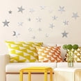 thumbnail image 5 of MOAMUN 20pcs Wall Mirror Tiles, Mirror Wall, Stick on Mirror Self Adhesive, Star shape Mirror Stickers for Bedrooms Home Gym Wardrobe Doors Decorations (Silver), 5 of 7