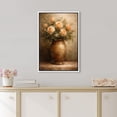thumbnail image 4 of Framed Canvas Print Wall Art Vase of Soft Rose Blooms Vintage Floral Botanical Art for Living Room, Bedroom, Office - 24"x36" WHITE, 4 of 7