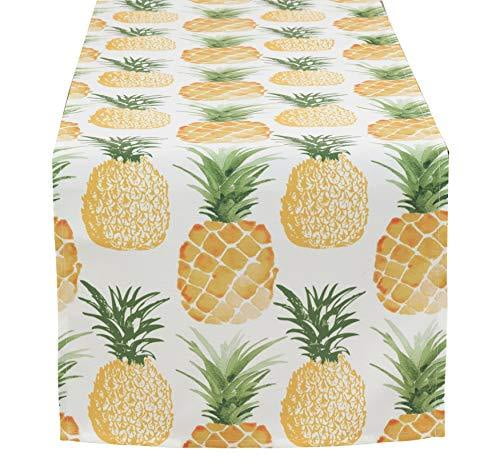 Golden Pineapple Print 16"x72" Polyester Table Runner