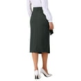 thumbnail image 3 of INSPIRE CHIC Women's Work Midi Skirt Straight Knot Split Hem High Waisted Skirts S Grey, 3 of 6