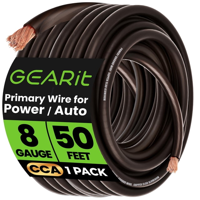Cable GEARit de 8 AWG, 15 m, aluminio revestido de cobre, 50 pies