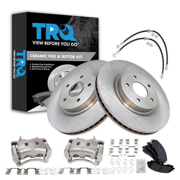 TRQ Front Brake Pad & Rotor Kit Ceramic Fits 2014-2018 INFINITI Q50 2017 Q60