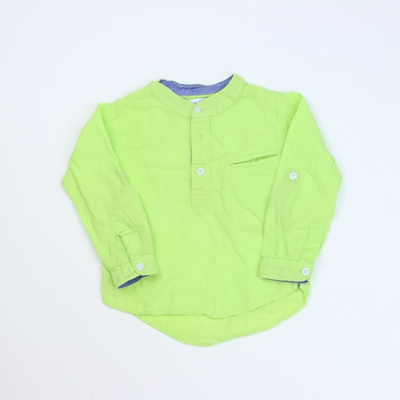 Pre-owned: Okaidi Boys Green Long Sleeve Shirt size: 12 Months (Fair)
