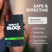 SweatBlock Maximum Strength Antiperspirant Wipes for Excessive Sweat & Odor Control