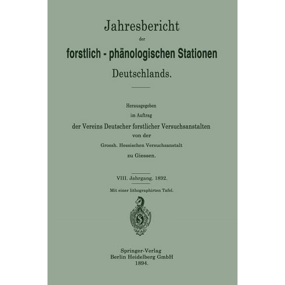 Jahresbericht Der Forstlich-Phänologischen Stationen Deutschlands, (Paperback)
