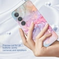 thumbnail image 2 of Mantto Slim Case for Samsung Galaxy S24 Plus, Fashion Marble Pattern Phone Case for Women Girls, Hybrid Shockproof Full Body Protection Lightweight Cover for Samsung Galaxy S24 Plus, Purple Marble, 2 of 7