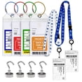 thumbnail image 1 of Cruise Luggage Tags Essentials 4 Sets with Zip Seal and Steel Loops + 2 Cruise Lanyard Detachable ID Holder Badge + 4 Cruise Cabin Magnetic Hooks (27lbs) - fits All Cruise line (Big tag Set), 1 of 9