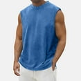 thumbnail image 2 of ADSSDQ Mens Sleeveless Tank Tops Workout Athletic Muscle Gym Shirt Casual Summer Beach T Shirts Blue S, 2 of 5