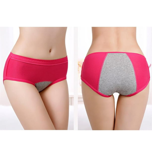 Women's Period Panties Menstrual Period Mid Waist Panties - Pink, M Rosy M  