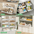 thumbnail image 2 of Expandable (13''-19'') Kitchen Pull Out Cabinet Organizer, Pull Out Drawers Bathroom Drawer Organizer Upgraded 3 Slide Rails, 21" Deep Slide Out Drawers for Kitchen, Bathroom, Under Sink Storage, 2 of 7