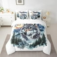 thumbnail image 2 of Manfei Cute Wolf Bed in a Bag Full Size,Woodland Animal Bed Set,Tropical Plant Pine Bedding Full Size,Ultra Soft Bedroom Decor,7 Pieces, 2 of 7