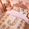 thumbnail image 3 of meiyoeat meiyoeat Funny Animals Capybara Bedding,Cartoon Checkered Initial J Duvet Cover Full,Pink Reversible,3pcs,1 Duvet Cover and 2 Pillowcases, 3 of 6