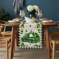 thumbnail image 2 of St. Patrick's Day Table Runner - 36 Inch Long, Kitchen Dining Table Runner Dresser Scarves, Gnomes Shamrocks Truck Gold Coin Plaid Farmhouse Decor for Coffee Tables Wedding Party Banquet, 2 of 8