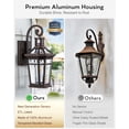 thumbnail image 4 of Motion Sensor Porch Lights Outdoor Wall Mount, Oil Rubbed Bronze Exterior Wall Sconce Lantern with E26 Socket, Waterproof Dusk to  Outdoor Lighting Fixtures, Coach Lights for Garage,, 4 of 8