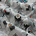 thumbnail image 5 of Men's Hawaiian Shirt Short Sleeve Button-down 100% Cotton Gray Aloha The Feast Of Cranes, 5 of 8