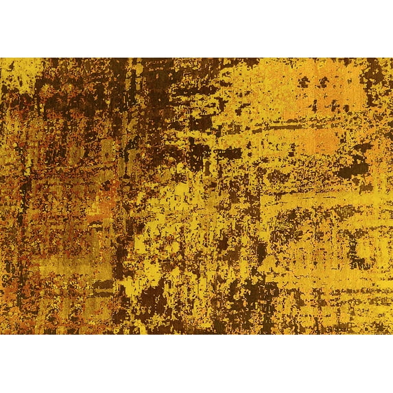 Ahgly Company Indoor Rectangle Oriental Yellow Industrial Area Rugs, 5' x 7'