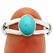 Sleeping Beauty Turquoise - USA 925 Sterling Silver Ring s.6 Jewelry R-1472 SDR233840