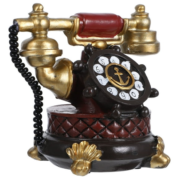 Raindrops 1Pcs Vintage Telephone Model Retro Style Resin Desk Phone Shape Home Office Decoration Old Fashioned Phone