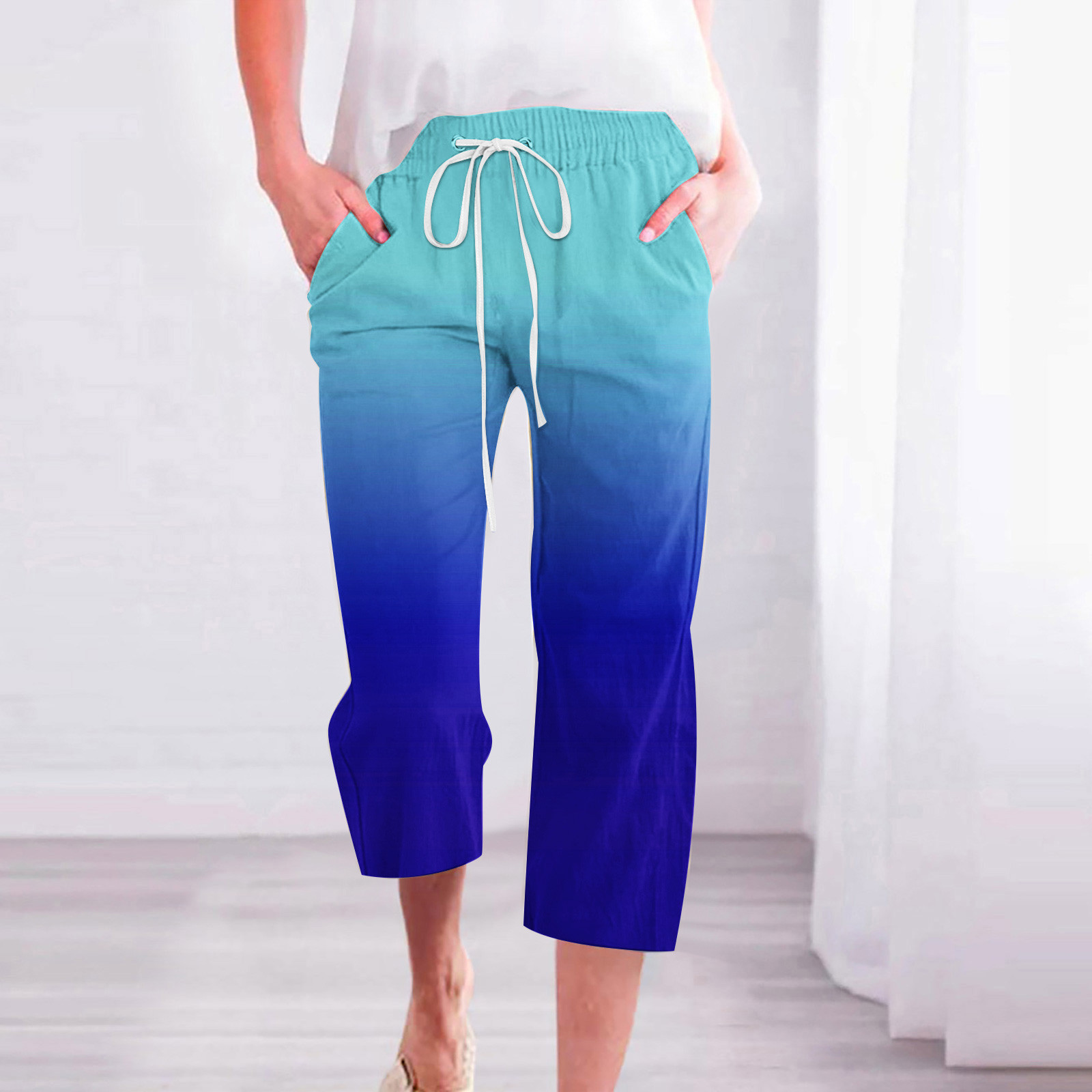 Pantalon De Maternité Taille Haute - Capri Extensible En Rayonne/nylon - Confort Grossesse Pour Travail Ou Décontracté