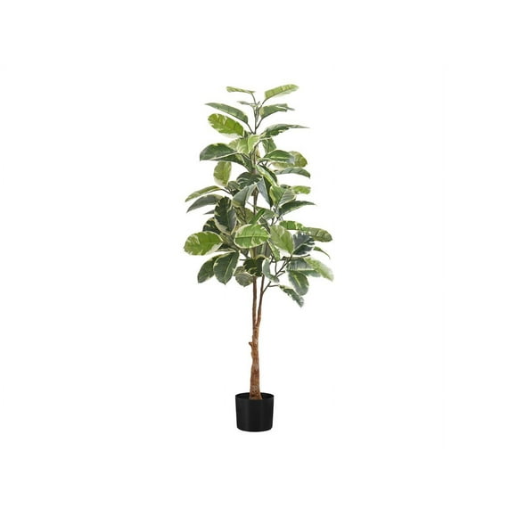 Monarch Rubber Tree - Plante Artificielle pour le Bureau, la Maison - Vert, pot Noir - Vert, Noir