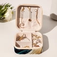 thumbnail image 6 of Swan Travel Portable Square Necklace Organizer Jewelry Box Earring Holder for Girls and Women - Store Rings, Earrings, Necklaces, Bracelets, and More, 6 of 6