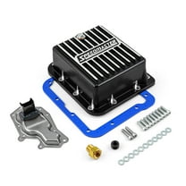 Speedmaster PCE221.1022 Compatible with Ford C4 High Volume Transmission Oil Pan Cast Aluminum Finned Black [2qt]