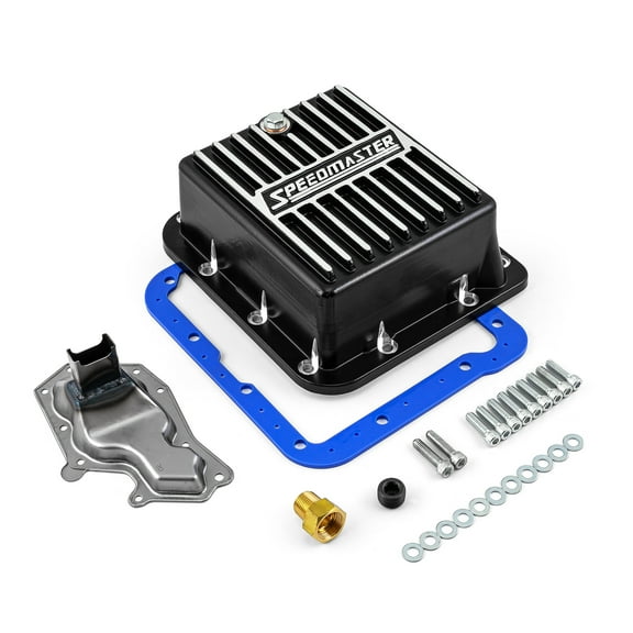 Speedmaster PCE221.1022 Compatible with Ford C4 High Volume Transmission Oil Pan Cast Aluminum Finned Black [2qt]