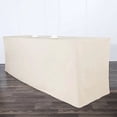thumbnail image 4 of BalsaCircle 8 feet Beige Fitted Polyester Tablecloth Wedding Table Linens, 4 of 8