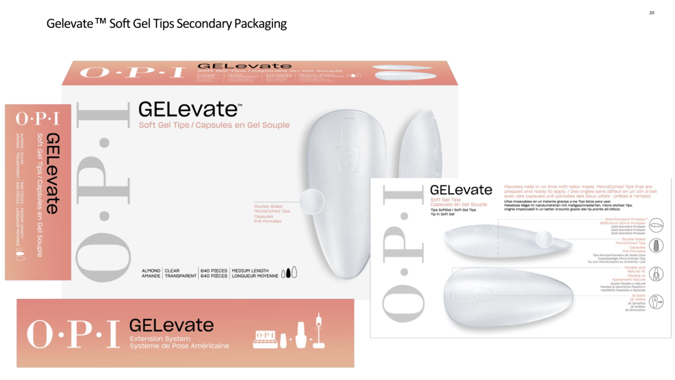 OPI GELevate Soft Gel Extensions / Square 640pcs