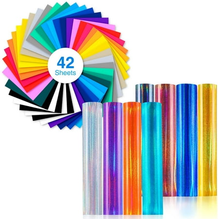 KCSD 10 Holographic Sparkle Vinyl Sheets + 42 Pack Sheets Iron on Vinyl | Walmart Canada