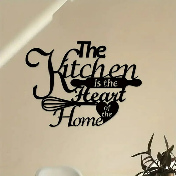 Riforla 1 Piece of Kitchen Wall Decoration Modern Design Suitable for Home or Office Black Hangs Black 30x30x0.5cm