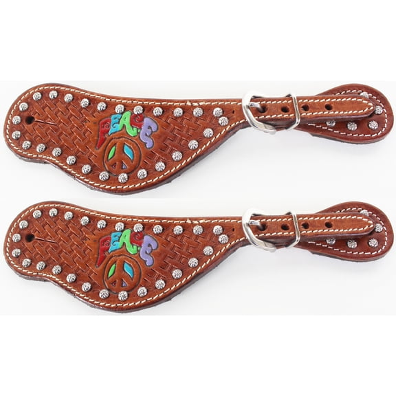 Horse Western Riding Cowboy Boots Leather Spur Straps Tack  7465