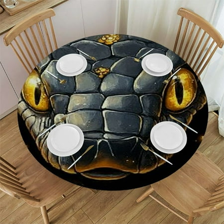 

Patifu Snake Round Tablecloth 100% Polyester Stain-Resistant Washable for Indoor Outdoor Restaurants Parties Full Width Single-Sided Printing Picnic Dining Kitchen Farmhouse 42 -46