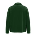 thumbnail image 7 of ClodeEU Women's Gold Velvet Long-Sleeved Shirt,Lapel Cardigan Solid Color Blouse Green,Womens Plus XXXL, 7 of 7